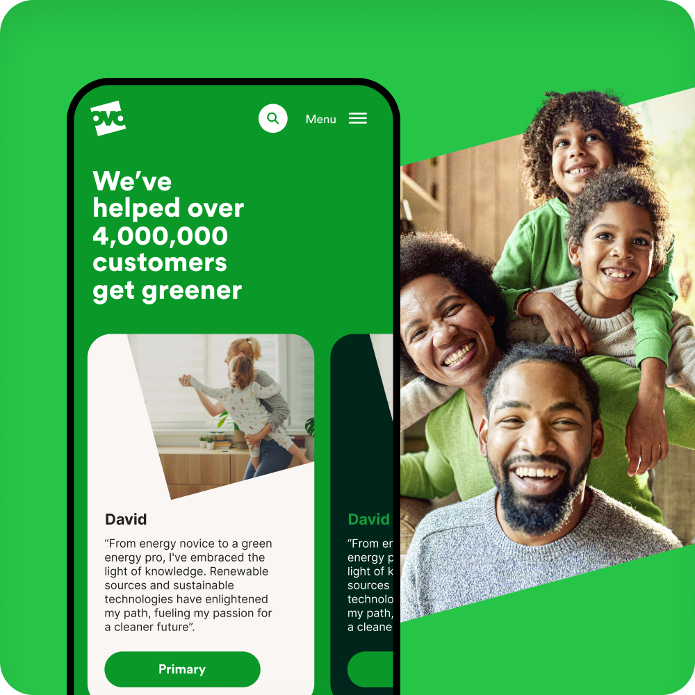 OVO customer story screens