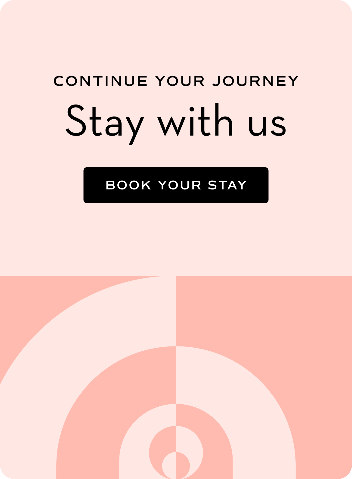 Maybourne hotel site style: blush pink with arc pattern