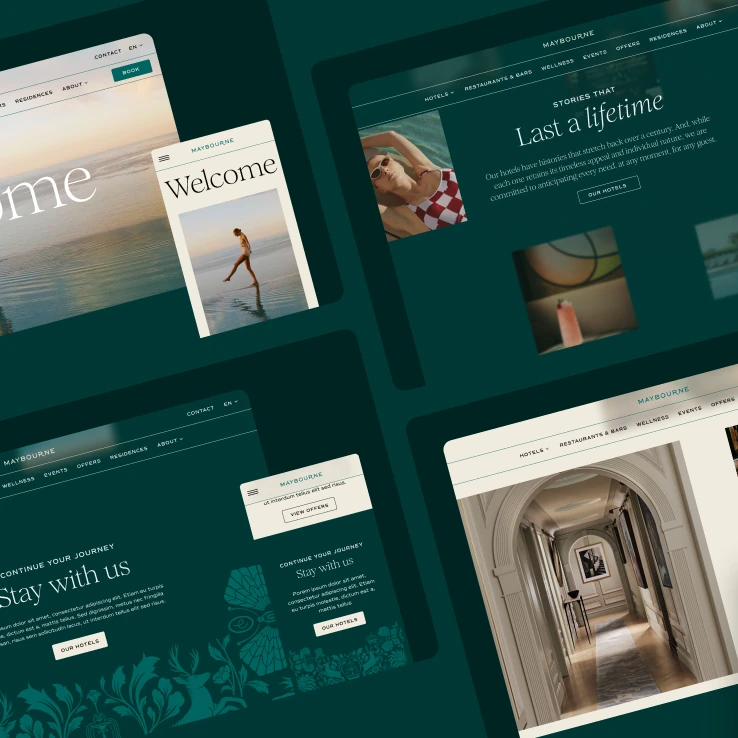 Maybourne website screens