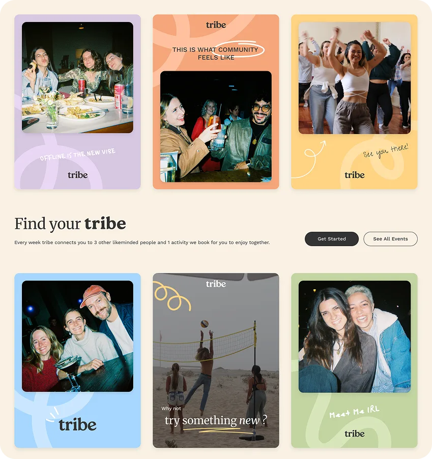Tribe concept exploration screen 3